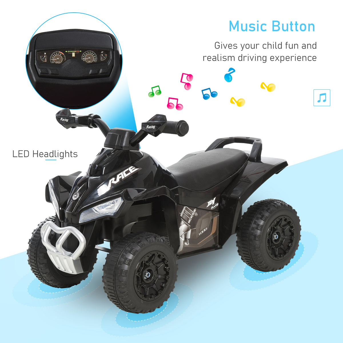 No Power Baby Ride on Toy, Kids Ride on Car Foot to Floor Sliding 4 Wheels with Music, Lightening, for 18-36 M-Toys & Games > Baby & Toddler Toys > Riding & Rocking Toys > Push Cars for Toddlers-DECOROLALA