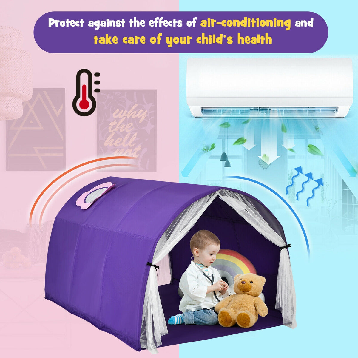 Kids Galaxy Starry Sky Dream Portable Play Tent with Double Net Curtain