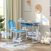 Kids Height Adjustable Study Desk and Chair Set-Toys & Games > Toddler & Kids Furniture > Kids Desk Sets-DECOROLALA