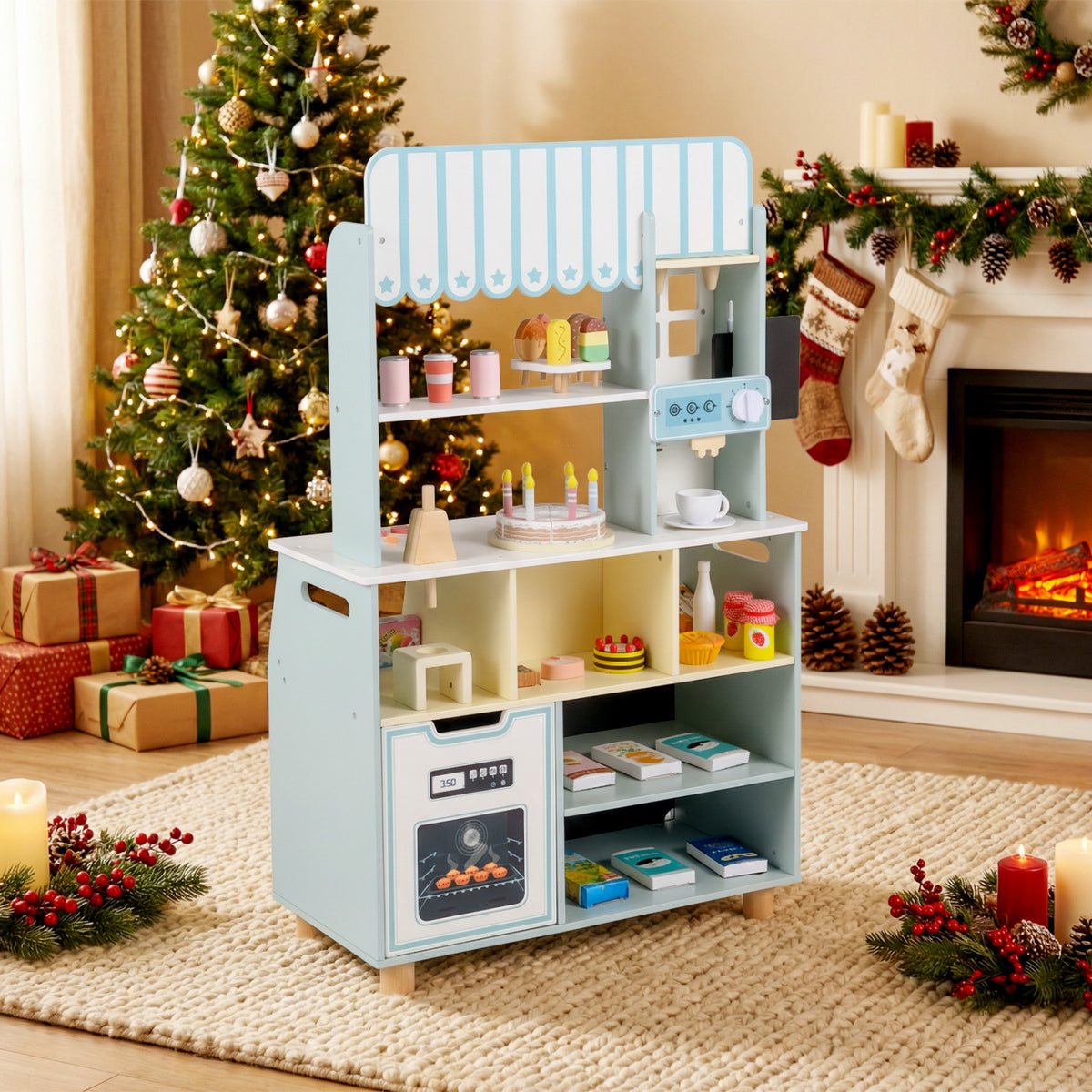 Kids Ice Cream Shop with 27 Accessories and Ice Cream Machine for Ages 3+