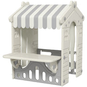 Kids Indoor Playhouse - Cream Cottage with Serving Station-Toys & Games > Kids Outdoor Play-DECOROLALA