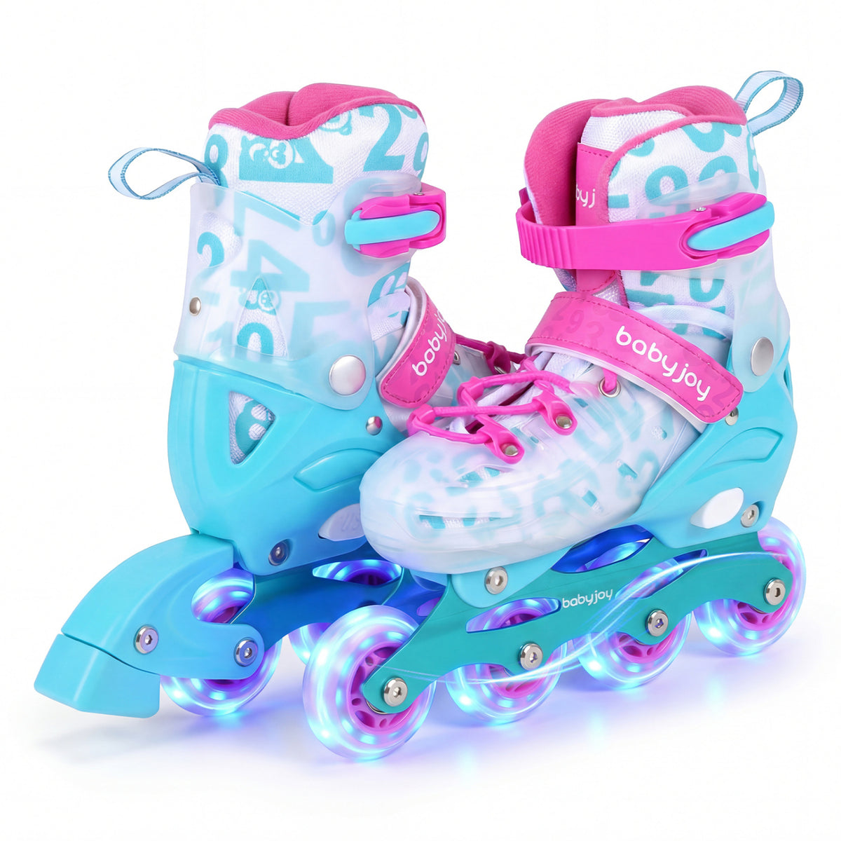 Patins à roues alignées pour enfants avec roues lumineuses, pour débutants de 9 à 14 ans