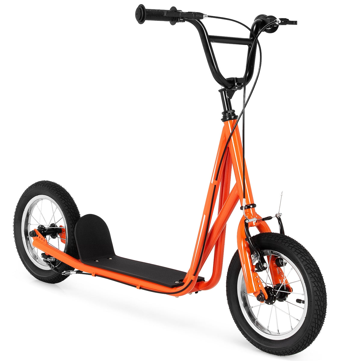 Kids Kick Scooter with 12" Air-Filled Wheels and Handbrakes-Scooters-DECOROLALA