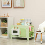 Kids Kitchen Playset with 15 Accessories, Microwave Oven, Cabinets, for Boys and Girls Ages 3+, Green-Toys & Games > Baby & Toddler Toys > Toy Playsets > Play Kitchen-DECOROLALA