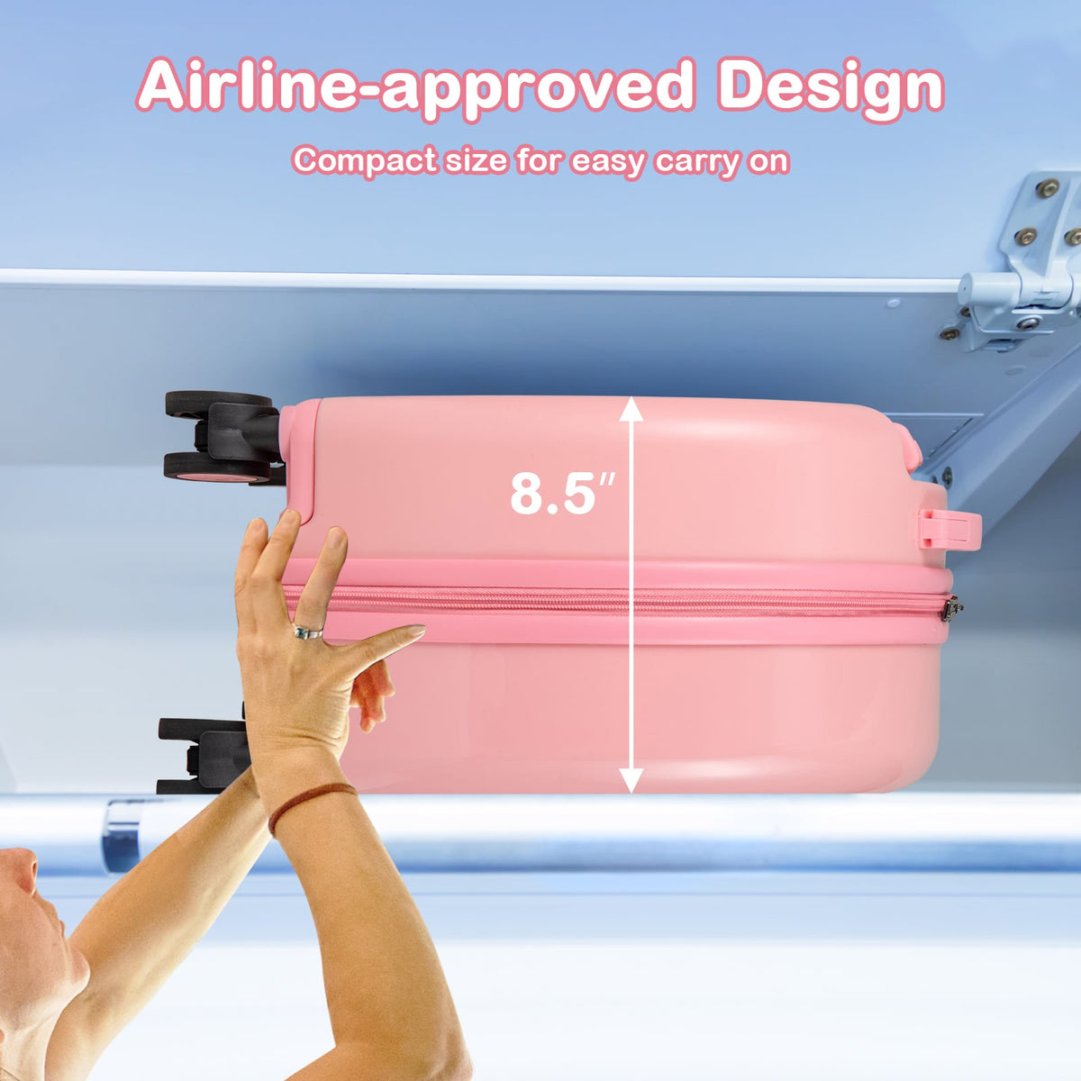 Kids Luggage Set with 14 Inches Carry-on Hardside Spinner Toddler Luggage and 10 Inches Backpack-Pink-Kids Suitcases-DECOROLALA