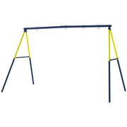 Kids Swing Set, Heavy Duty Metal 2 Seat Swing Stand Set with Ground Stakes, Supports 150 kg, Indoor Outdoor, Blue-Toys & Games > Kids Outdoor Play > Gym Sets & Swings-DECOROLALA