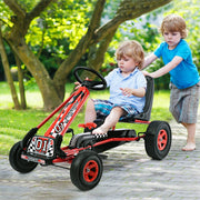 Kids Pedal Go-Kart - 4-Wheel Ride-On Toy with Adjustable Seat-Push & Pedal Ride On Toys-DECOROLALA
