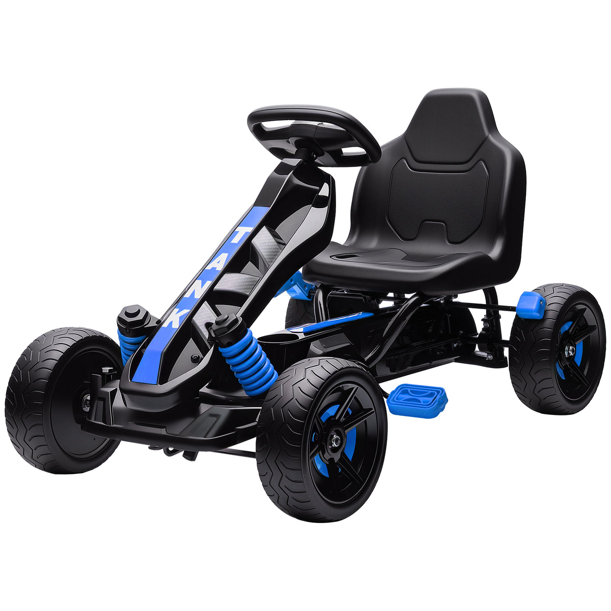 Kids Pedal Go Kart, Ride on Toy with Automatic Clutch, Brake, Non-Slip EVA Tires for Boys Girls 3-6 Years, Blue-Toys & Games > Baby & Toddler Toys > Riding & Rocking Toys > Pedal Go Karts for Kids-DECOROLALA