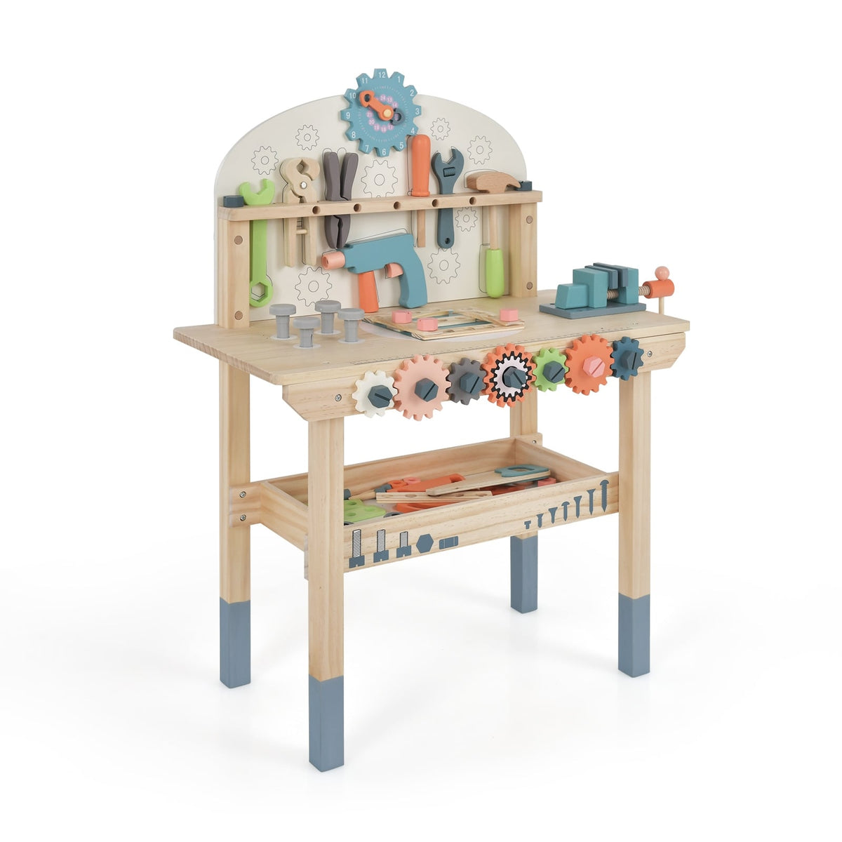 Kids Play Tool Workbench with Realistic Accessories-Pretend Play Toys-DECOROLALA