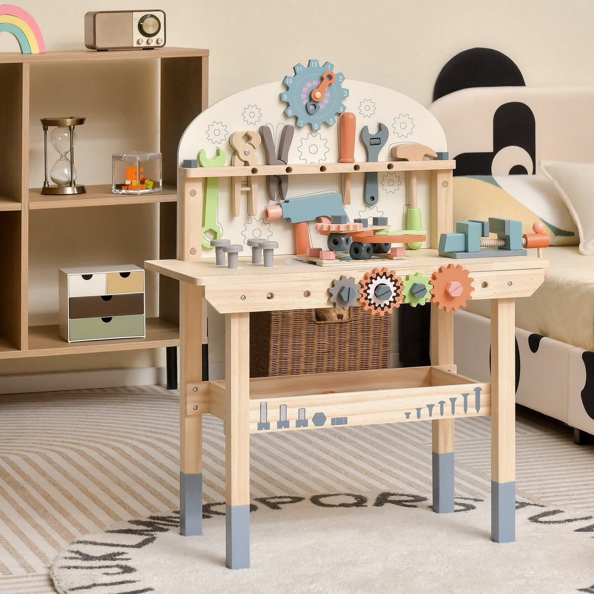 Kids Play Tool Workbench with Realistic Accessories-Pretend Toys-DECOROLALA