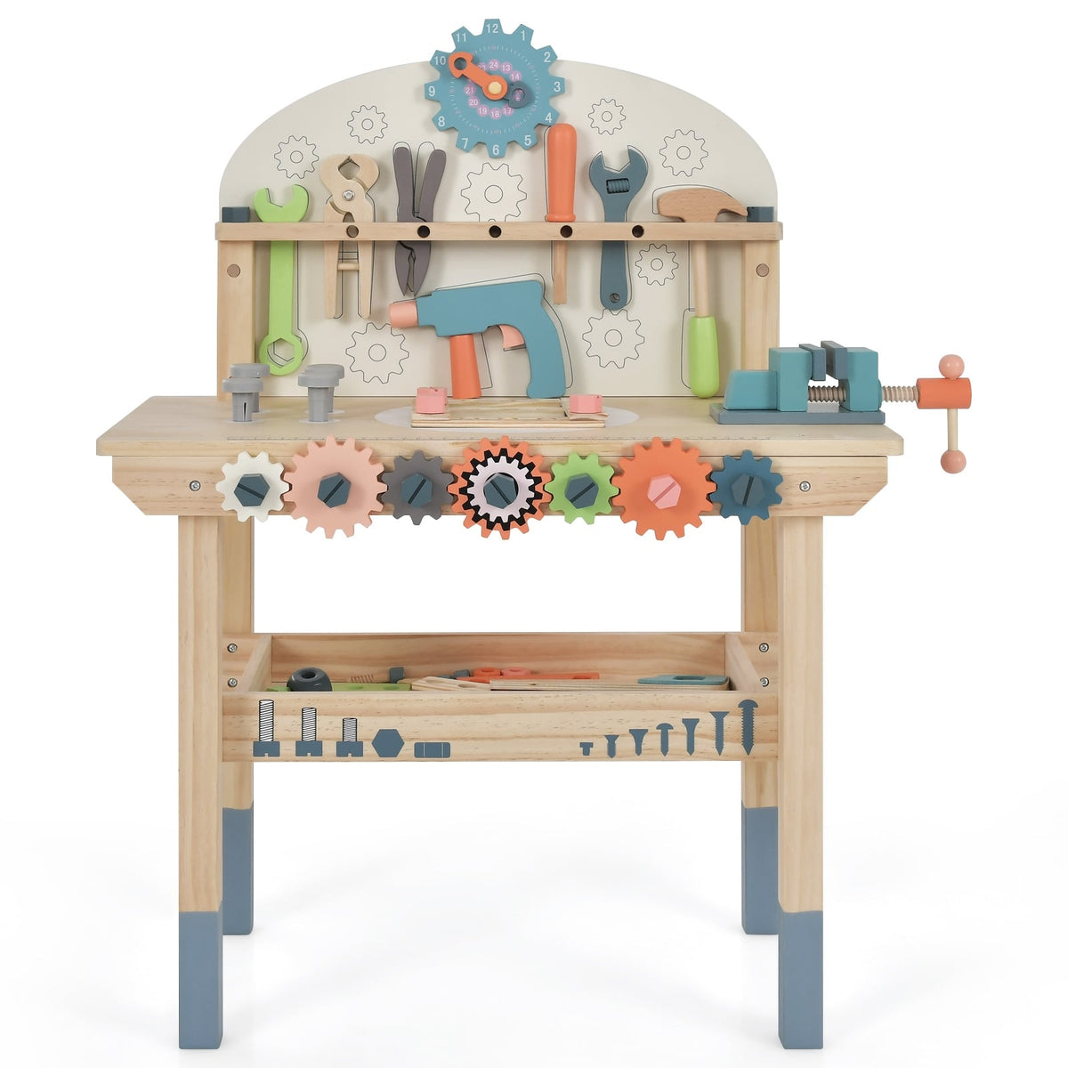 Kids Play Tool Workbench with Realistic Accessories-Pretend Toys-DECOROLALA