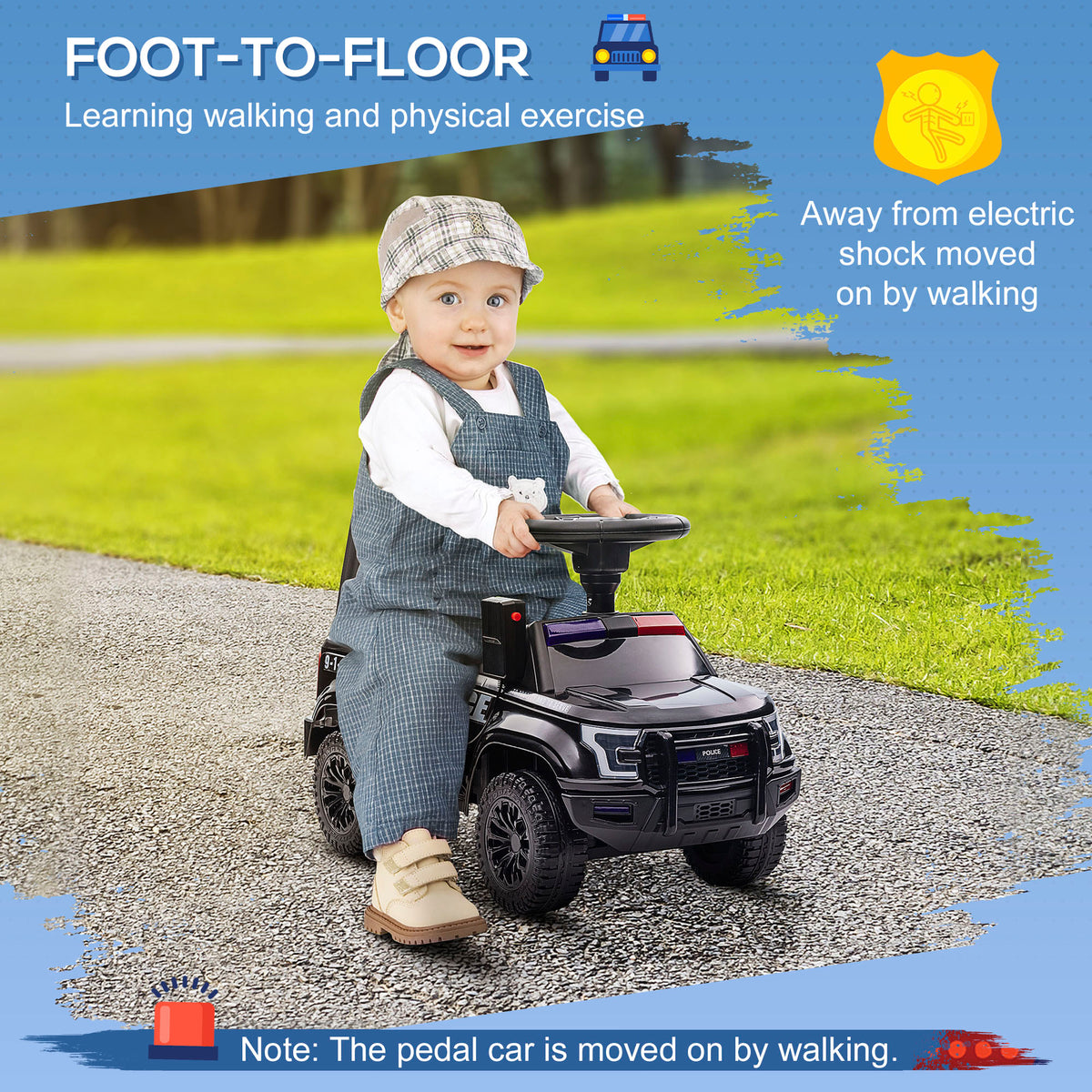 Kids Ride On Sliding Car with Hidden Under Seat Storage, Foot-to-Floor Design-Toys & Games > Baby & Toddler Toys > Riding & Rocking Toys > Push Cars for Toddlers-DECOROLALA