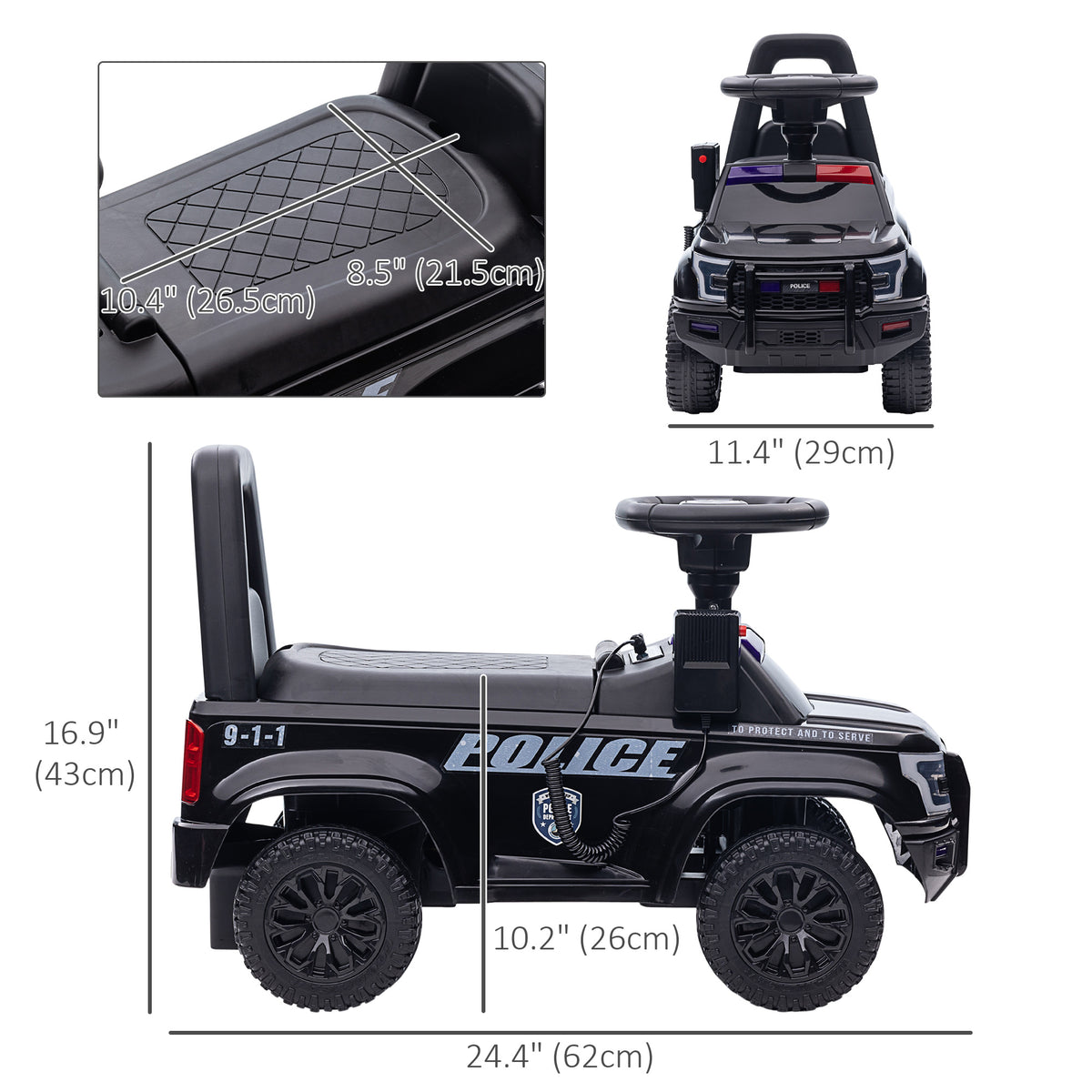 Kids Ride On Sliding Car with Hidden Under Seat Storage, Foot-to-Floor Design-Toys & Games > Baby & Toddler Toys > Riding & Rocking Toys > Push Cars for Toddlers-DECOROLALA