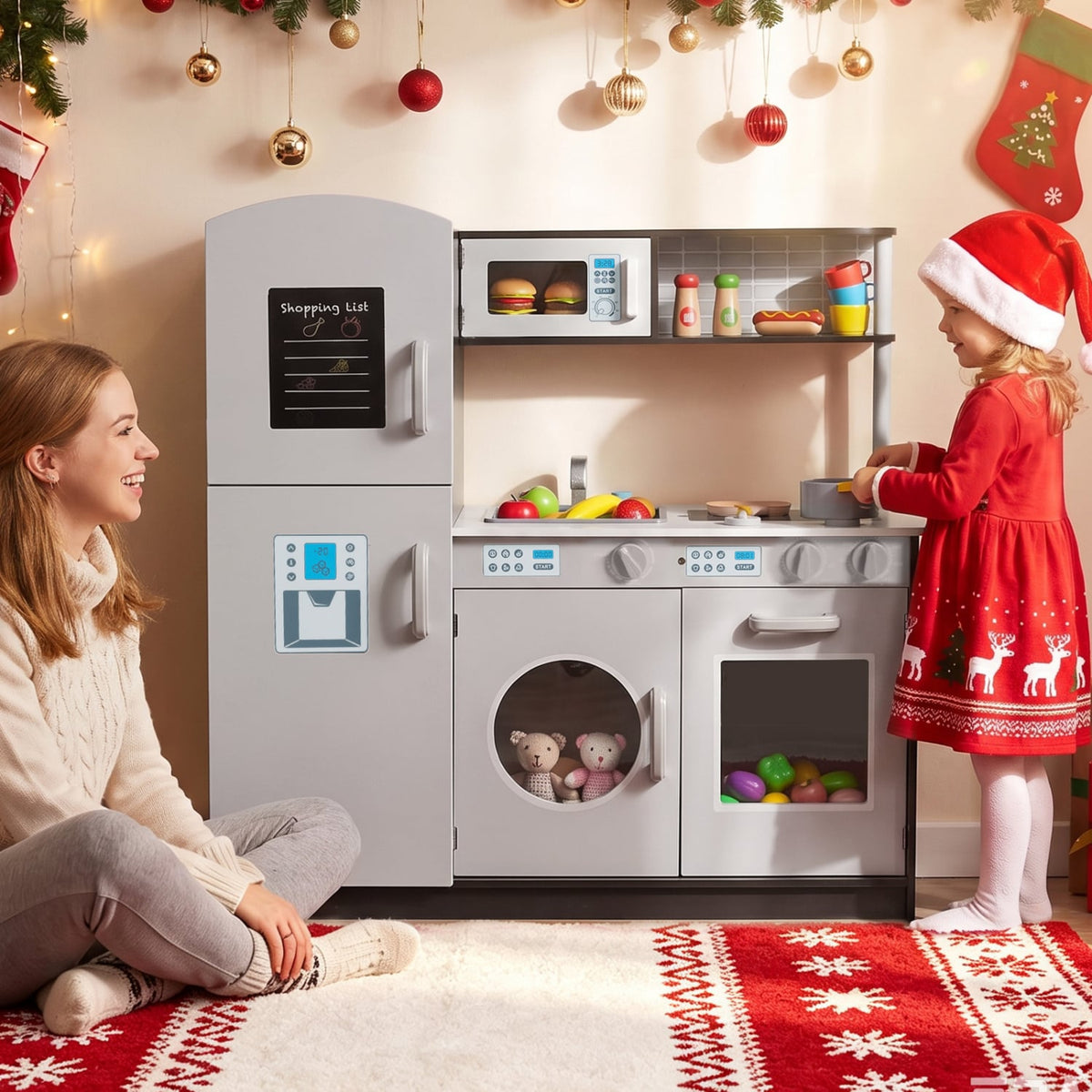 Kids Pretend Play Kitchen Cooking Set with Simulated Sound
