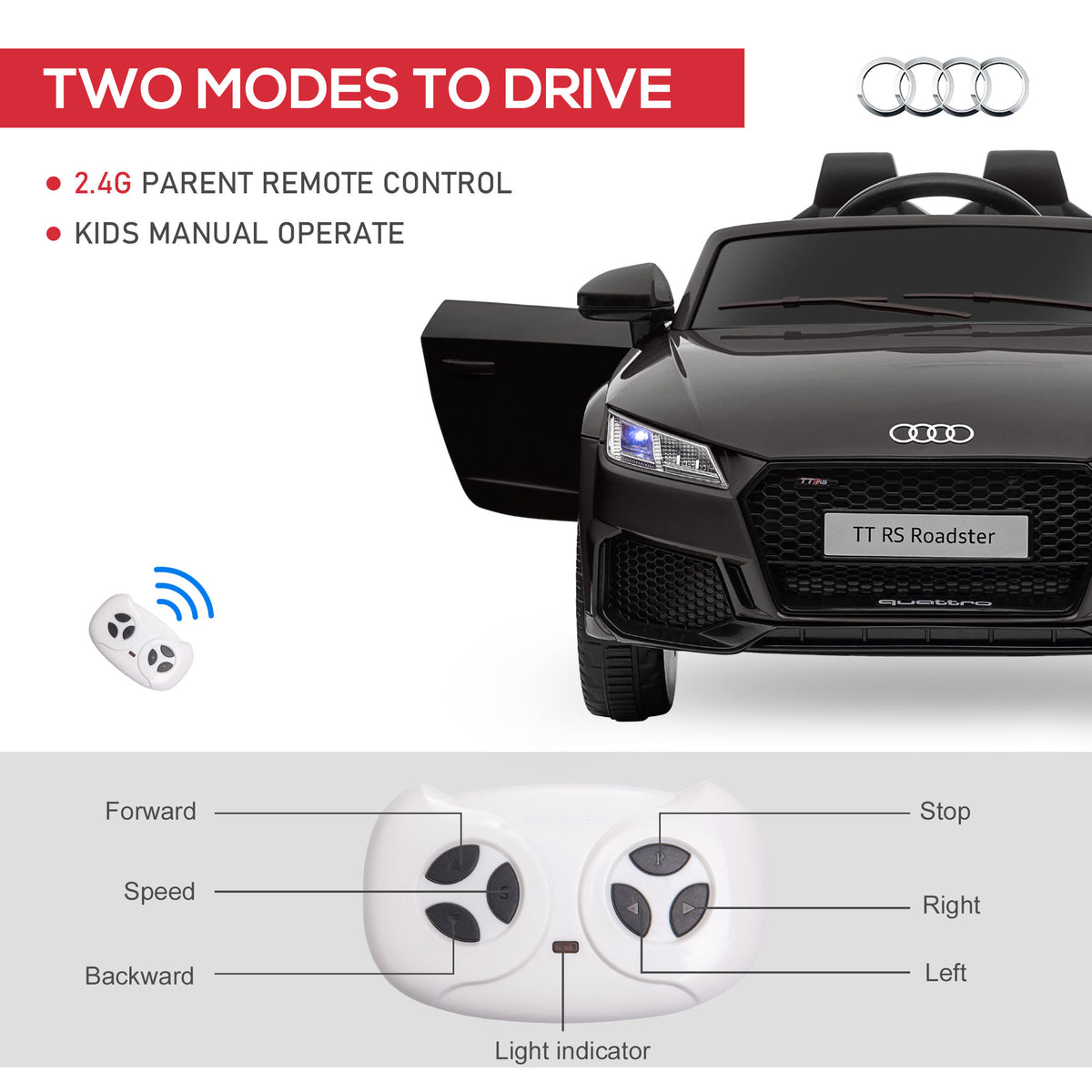 Officially Licensed Kids Ride-On Car 6V Battery Powered Vehicle Perfect Gift For Kids with Remote Control, Suspension Wheel, Adjustable Speed, Black-Toys & Games > Baby & Toddler Toys > Electric Ride-On Toys > Electric Toy Cars-DECOROLALA