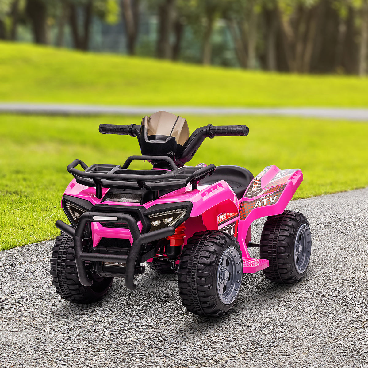Kids Ride-on ATV Quad Bike Four Wheeler Car with Music, 6V Battery Powered Motorcycle for 18-36 Months-Toys & Games > Baby & Toddler Toys > Electric Ride-On Toys > Electric Toy Cars-DECOROLALA
