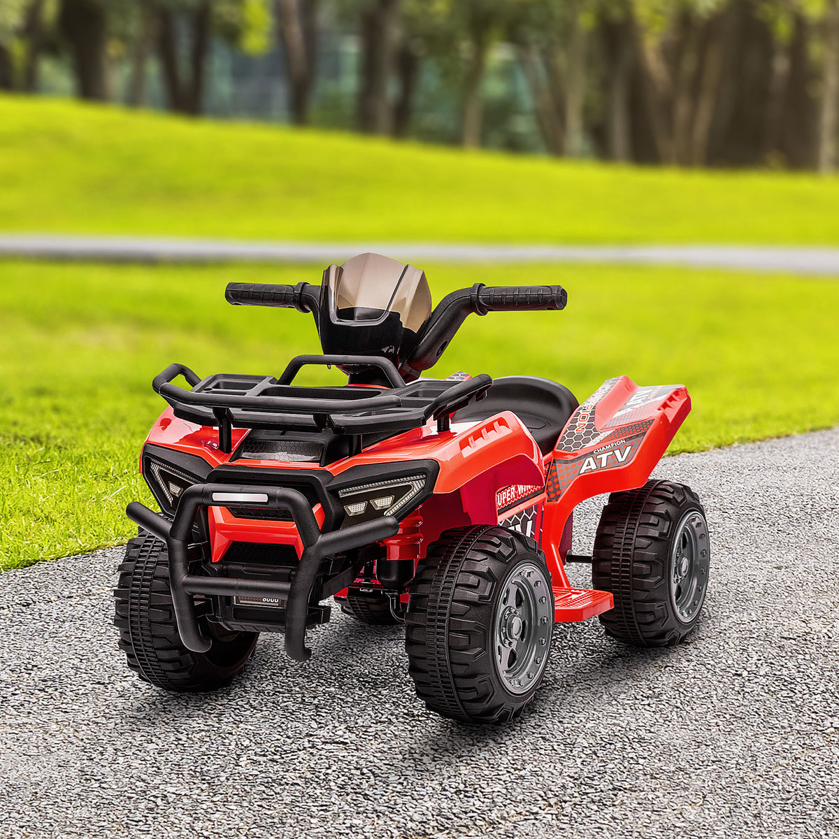 Kids Ride-on ATV Quad Bike Four Wheeler Car with Music, 6V Battery Powered Motorcycle for 18-36 Months-Toys & Games > Baby & Toddler Toys > Electric Ride-On Toys > Electric Toy Cars-DECOROLALA