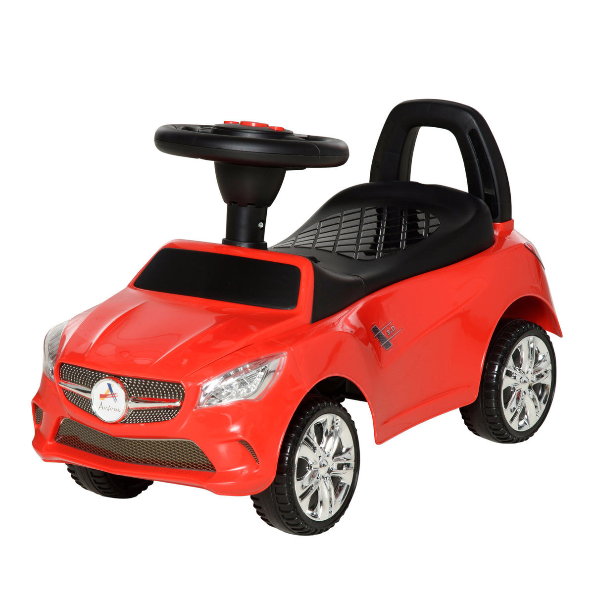 Kids Ride On Push Car, Foot-to-Floor Walking Sliding Toy Car for Toddler with Under Seat Storage, Music, Headlights Red-Toys & Games > Baby & Toddler Toys > Riding & Rocking Toys > Push Cars for Toddlers-DECOROLALA