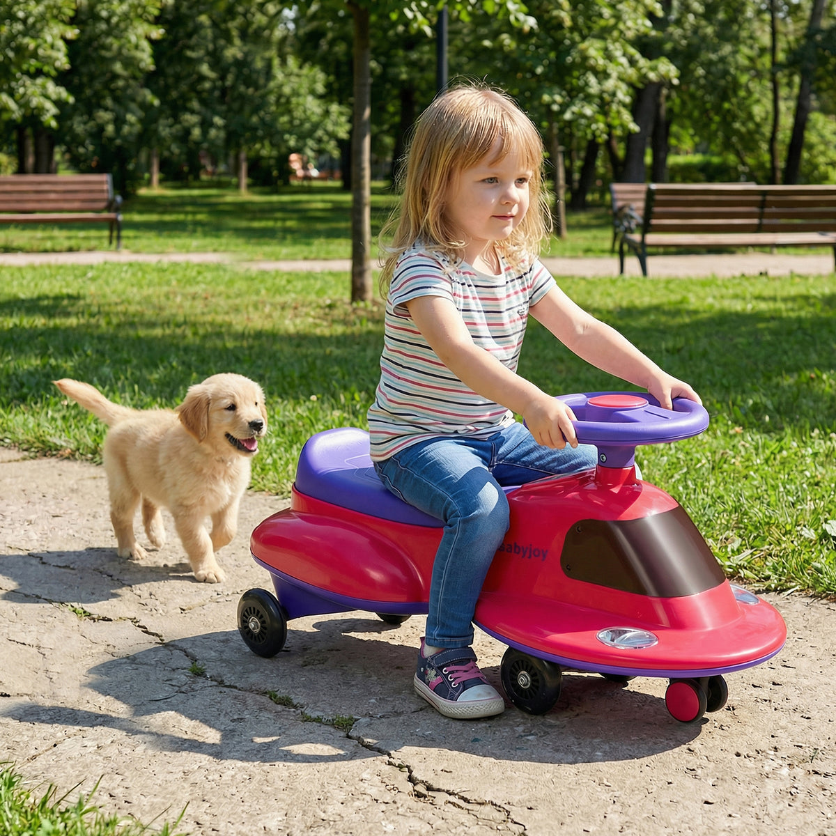Kids Ride On Toy with Under-seat Storage and LED Flashing Wheels