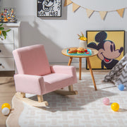 Kids Rocking Chair with Solid Wood Legs-Pink-Kids Chairs-DECOROLALA