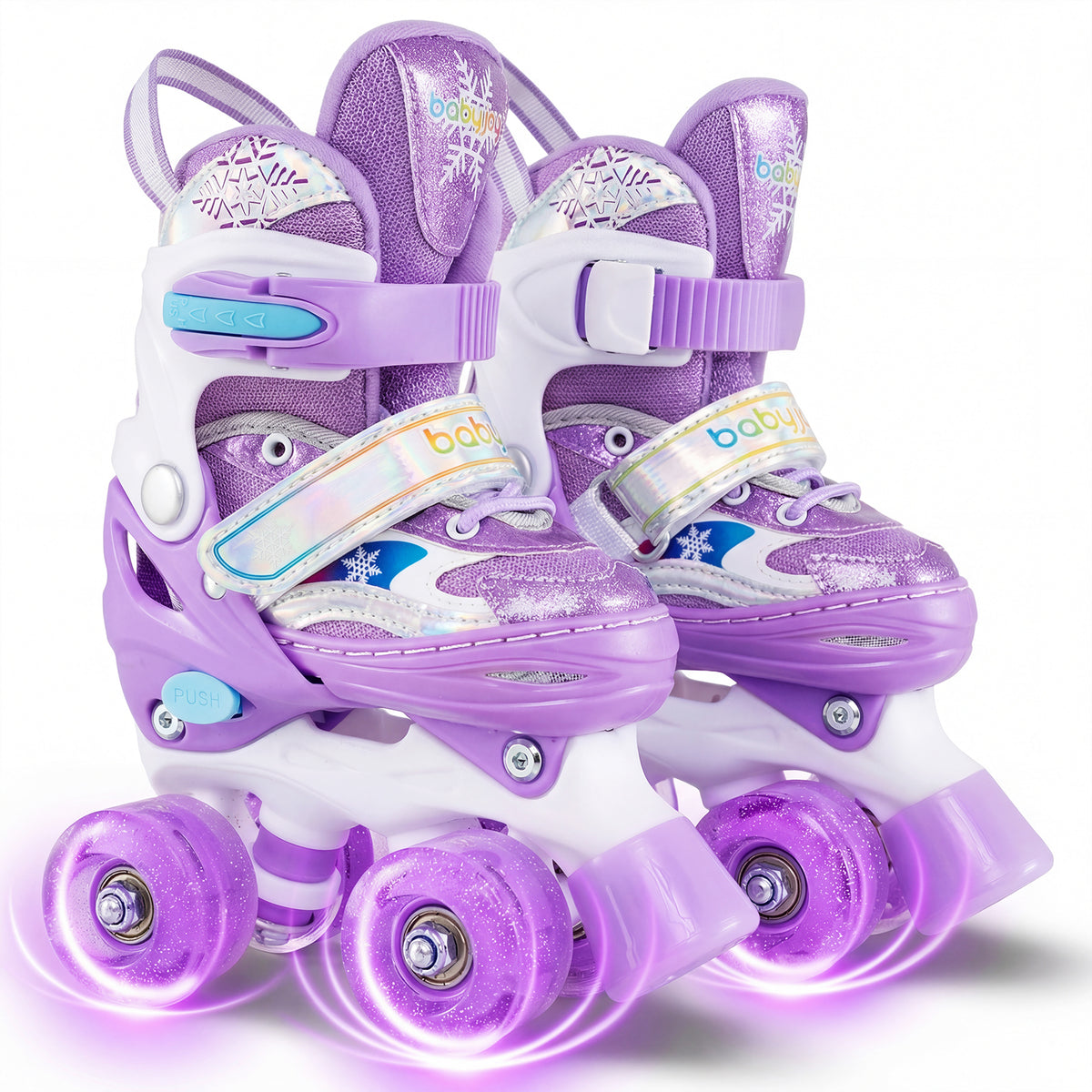 Patins à roulettes pour enfants, réglables sur 4 pointures, avec roues lumineuses, pour tout-petits de 3 à 4 ans (XS)