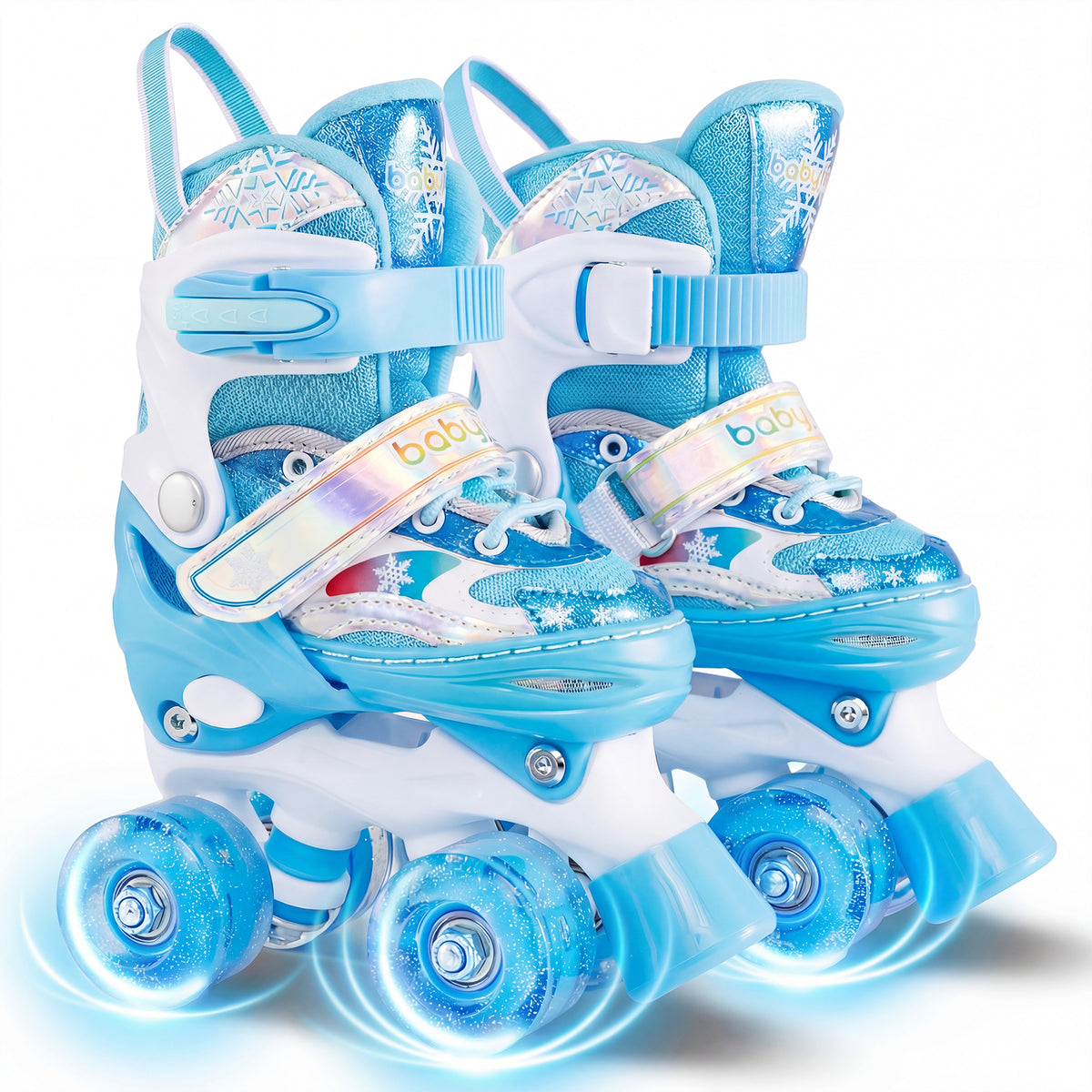 Patins à roulettes pour enfants, réglables sur 4 pointures, avec roues lumineuses, pour tout-petits de 3 à 4 ans (XS)