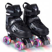 Patins à roulettes pour filles et garçons, réglables sur 4 tailles, avec roues lumineuses, pour l’extérieur