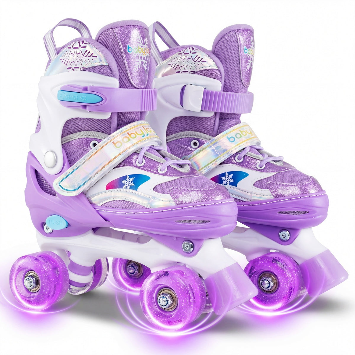 Patins à roulettes pour filles et garçons, avec roues lumineuses et protections de sécurité