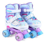Adjustable Kids Roller Skates - Butterfly Design with LED Wheels