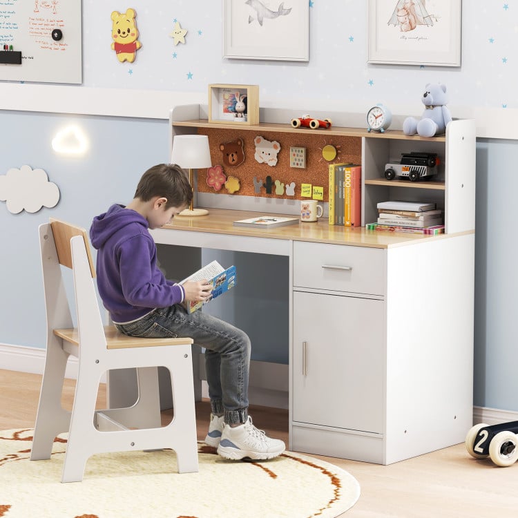 Kids Room Set: Recliner + Natural Study Desk & Chair + 4-ft Christmas Tree + Natural Dress-Up Storage-Kids Furniture-DECOROLALA