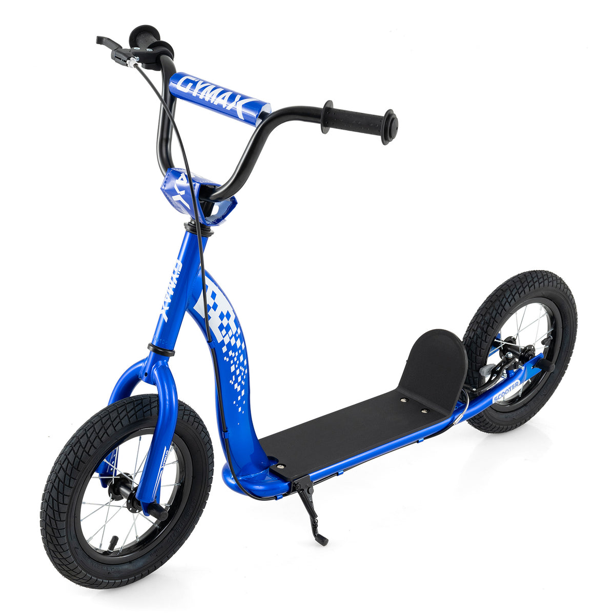 Trottinette pour enfants et adolescents avec guidon réglable en hauteur et roues gonflables de 12 pouces