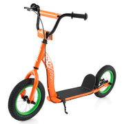 Trottinette pour enfants et adolescents avec guidon réglable en hauteur et roues gonflables de 12 pouces