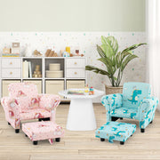 Kids Single Sofa with Cute Patterns Ergonomic Backrest and Armrests-Pink-Kids Chairs-DECOROLALA