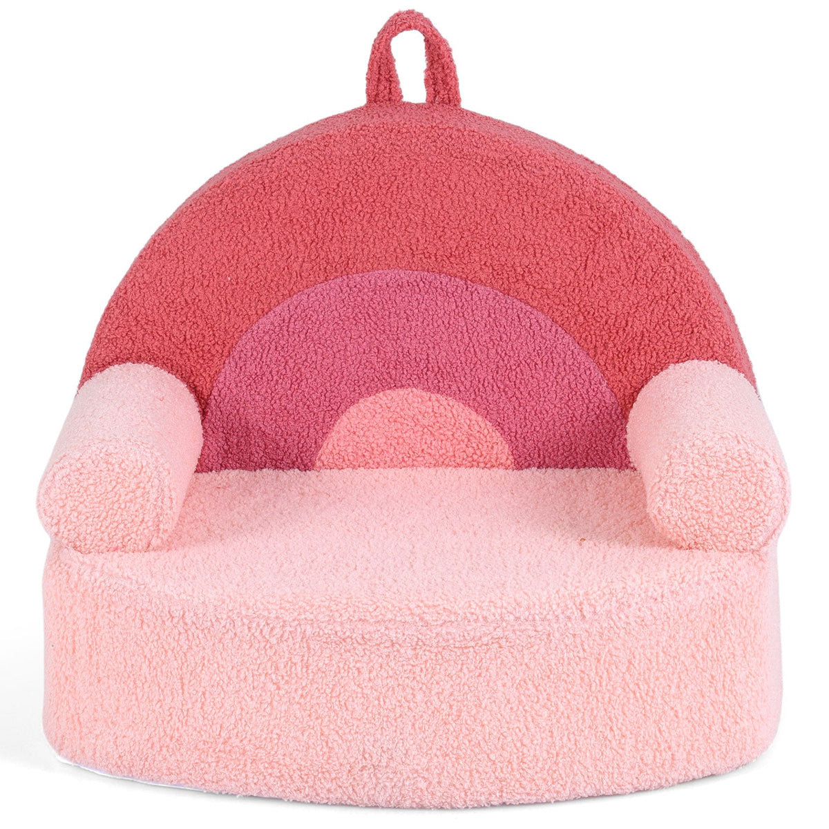 Kids Sofa Toddler Foam Couch with Soft Fleece Fabric Cover-Pink-Kids Chairs-DECOROLALA