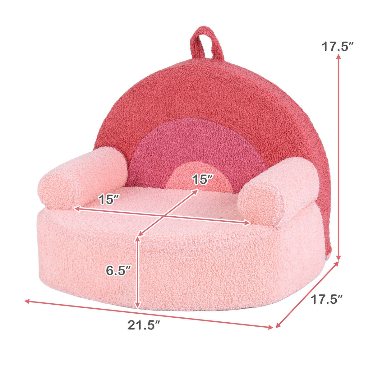 Kids Sofa Toddler Foam Couch with Soft Fleece Fabric Cover-Pink-Kids Chairs-DECOROLALA