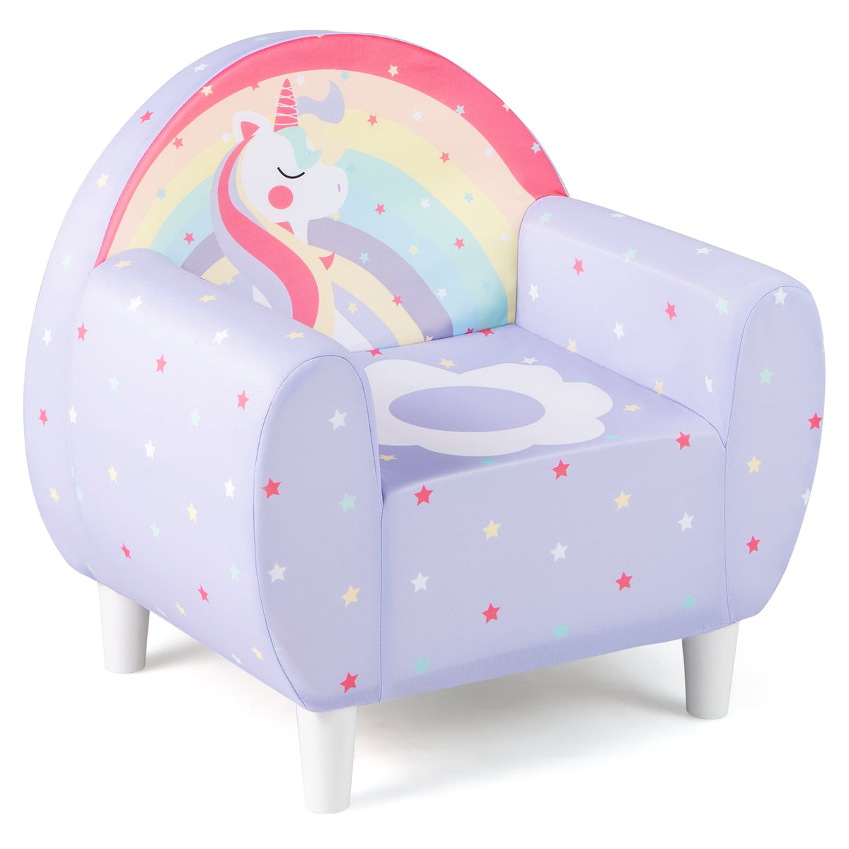 Kids Sofa with Breathable Spandex Fabric and High-density Sponge Filling for Boys and Girls-Purple-Kids Chairs-DECOROLALA