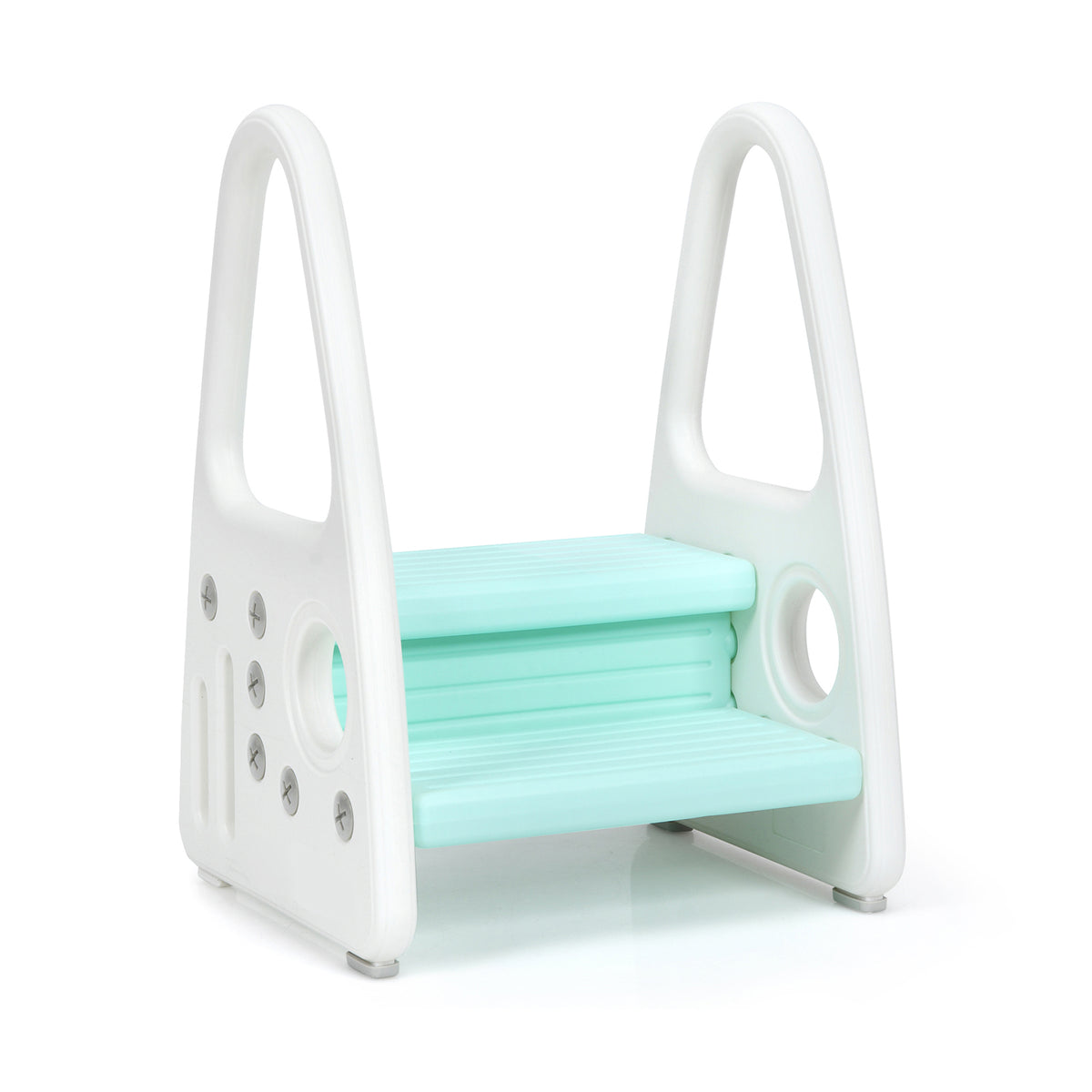 Kids Step Stool Learning Helper with Armrest for Kitchen Toilet Potty Training-Blue-Toddler & Kids Furniture-DECOROLALA