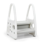 Kids Step Stool Learning Helper with Armrest for Kitchen Toilet Potty Training-Gray-Toddler & Kids Furniture-DECOROLALA