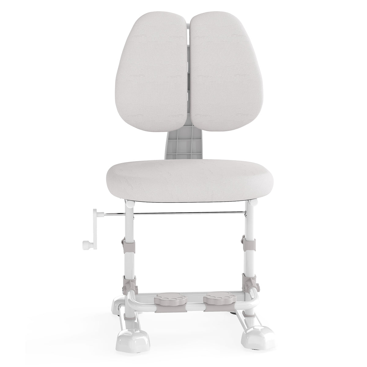 Kids Study Chair with Adjustable Double Backrest and Footrest-Gray-Kids Chairs-DECOROLALA