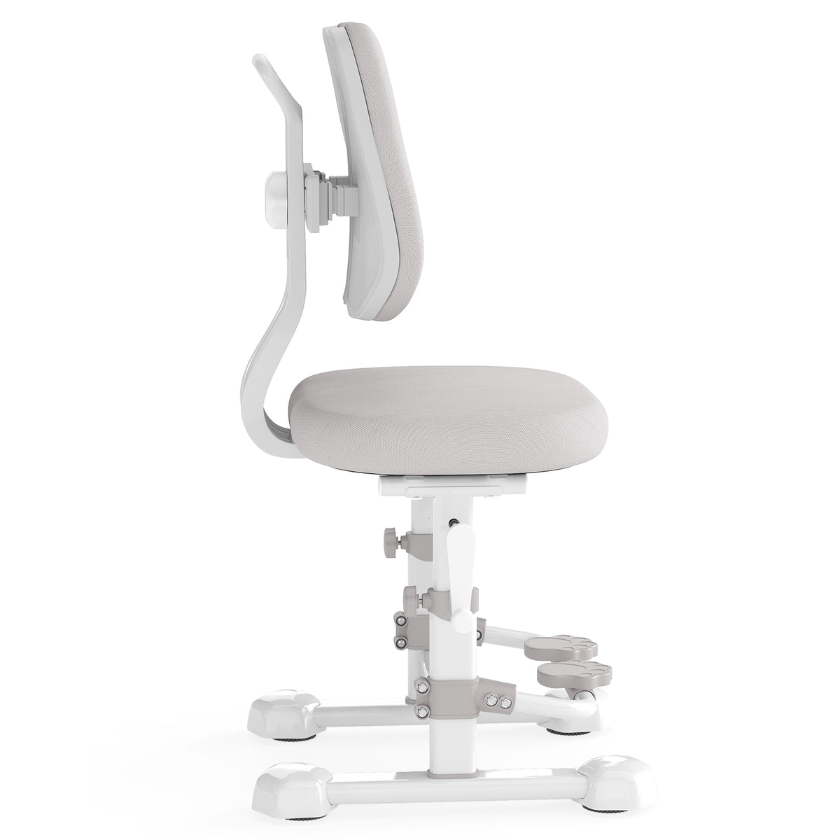 Kids Study Chair with Adjustable Double Backrest and Footrest-Gray-Kids Chairs-DECOROLALA