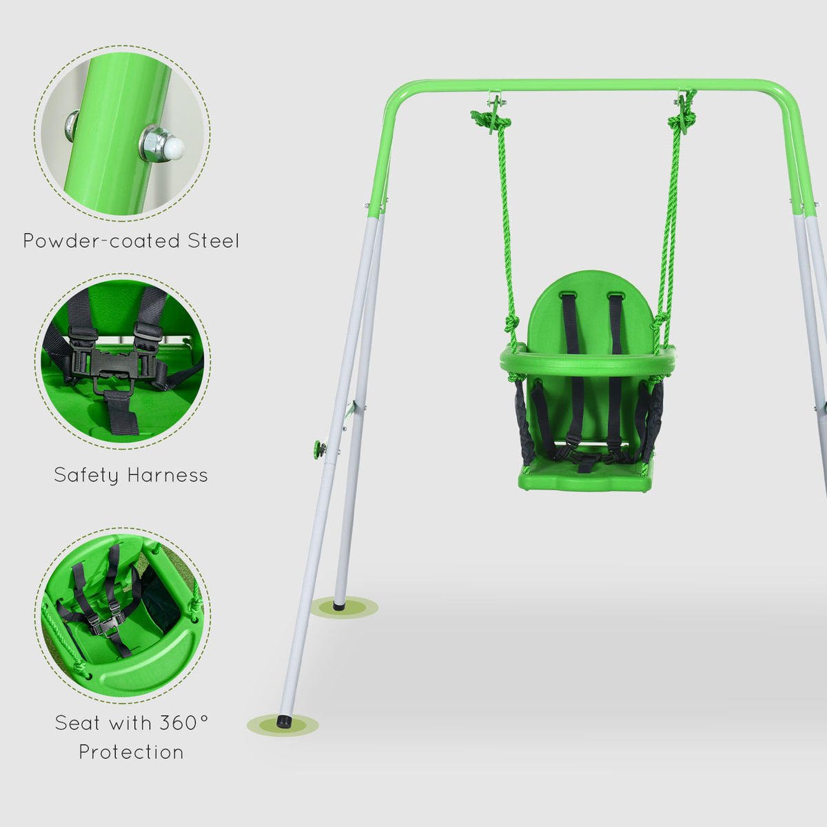 Swing for Infants/Toddlers with Safety Harness for 6-36 Months-Toys & Games > Kids Outdoor Play > Gym Sets & Swings-DECOROLALA