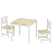 Kids Table and 2 Chair Set - Natural Wood 3-Piece Set-Toys & Games > Toddler & Kids Furniture > Kids Table Sets-DECOROLALA