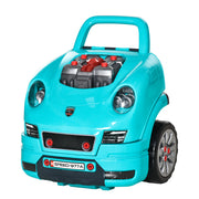 Mechanic Kids Truck Engine Toy Set, Car Service Play Set, Teal-Toys & Games > Baby & Toddler Toys > Toy Playsets > Workbench Toy Sets-DECOROLALA