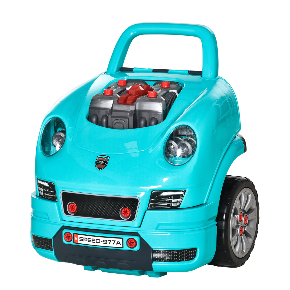 Mechanic Kids Truck Engine Toy Set, Car Service Play Set, Teal-Toys & Games > Baby & Toddler Toys > Toy Playsets > Workbench Toy Sets-DECOROLALA