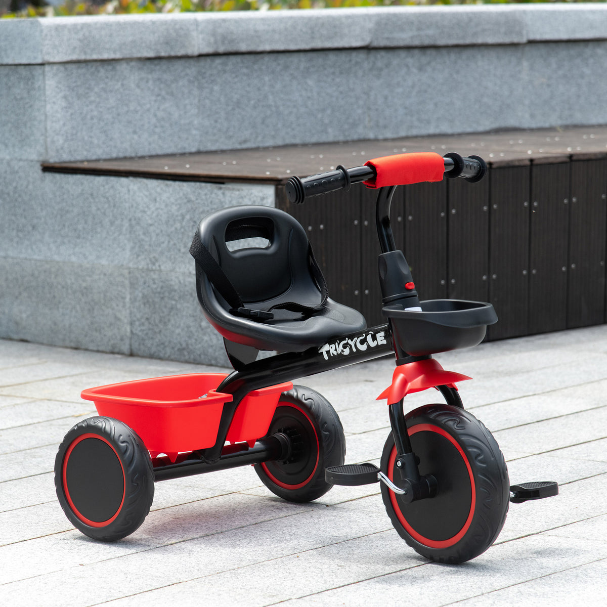 Tricycle for 2-5 Years Old, Toddler Bike with Adjustable Seat-Toys & Games > Baby & Toddler Toys > Riding & Rocking Toys > Tricycles for Kids-DECOROLALA