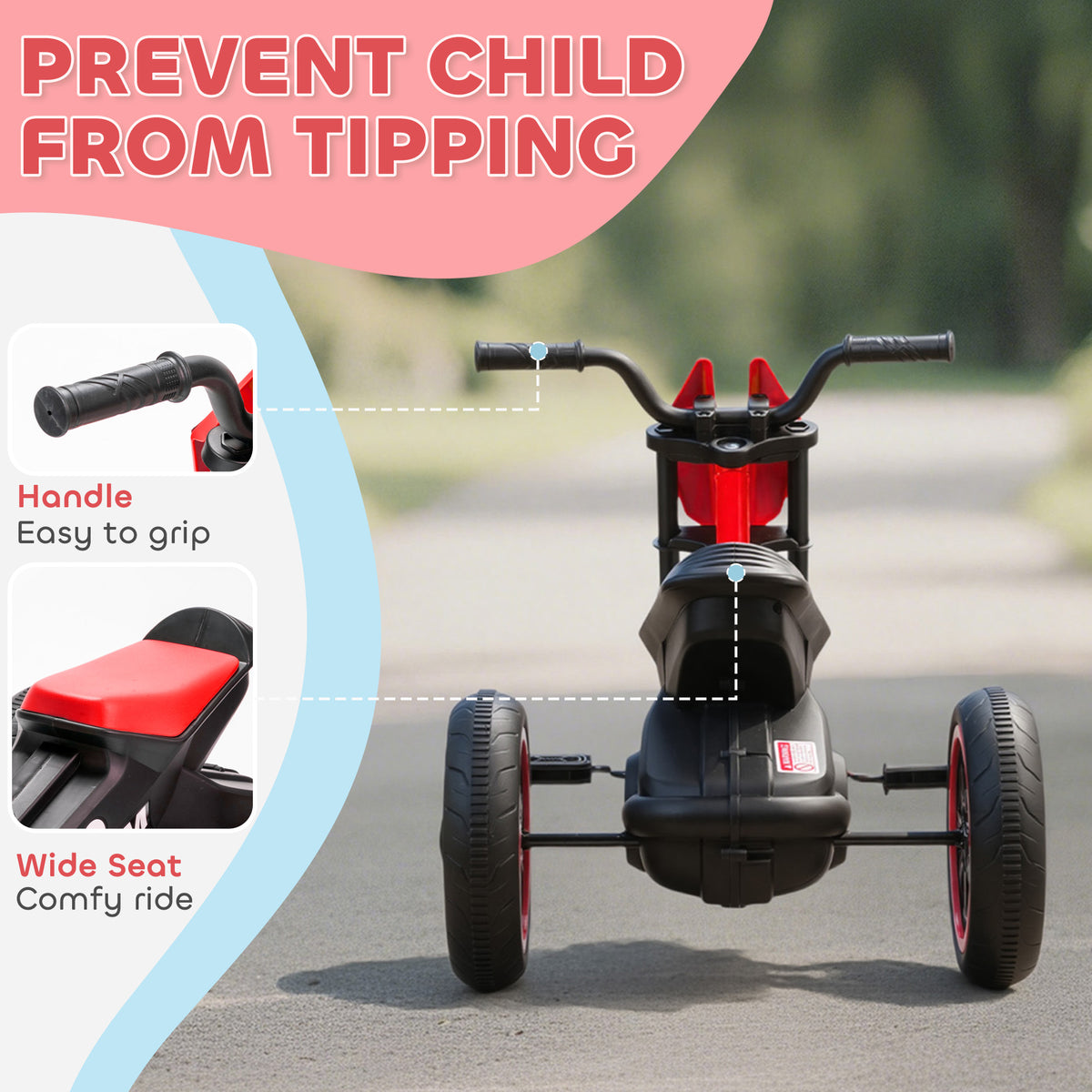 Kids Tricycle, Toddler Trike with Pedal for Indoor Outdoor Use, 3 Wheel Trike for Ages 18 to 36 Months Boys Girls-Toys & Games > Baby & Toddler Toys > Riding & Rocking Toys > Tricycles for Kids-DECOROLALA