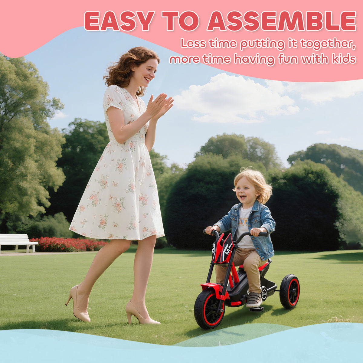 Kids Tricycle, Toddler Trike with Pedal for Indoor Outdoor Use, 3 Wheel Trike for Ages 18 to 36 Months Boys Girls-Toys & Games > Baby & Toddler Toys > Riding & Rocking Toys > Tricycles for Kids-DECOROLALA