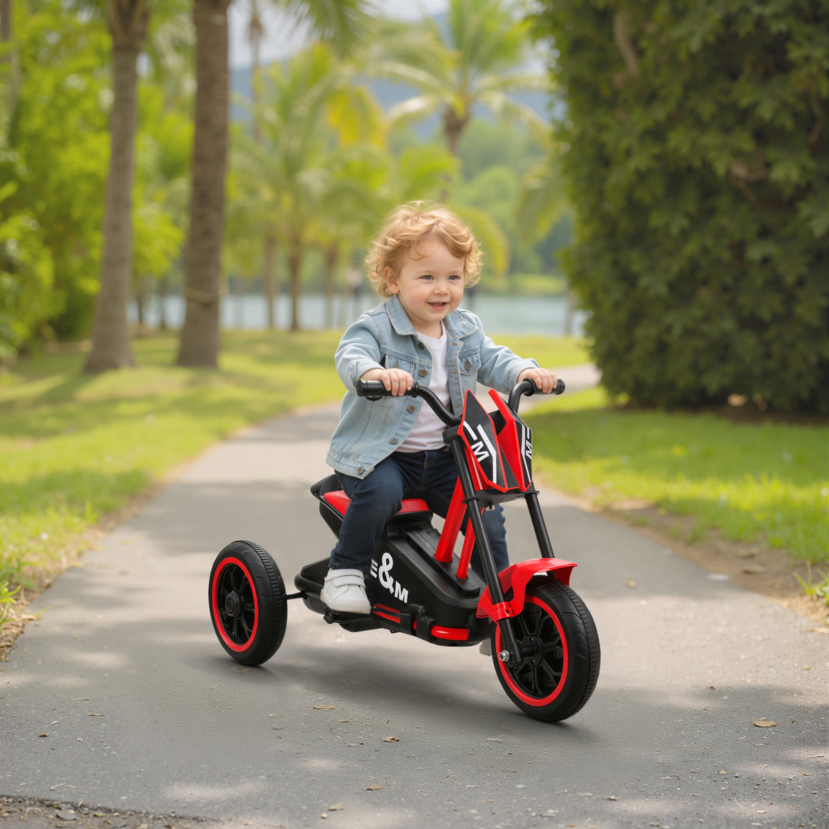 Kids Tricycle, Toddler Trike with Pedal for Indoor Outdoor Use, 3 Wheel Trike for Ages 18 to 36 Months Boys Girls-Toys & Games > Baby & Toddler Toys > Riding & Rocking Toys > Tricycles for Kids-DECOROLALA