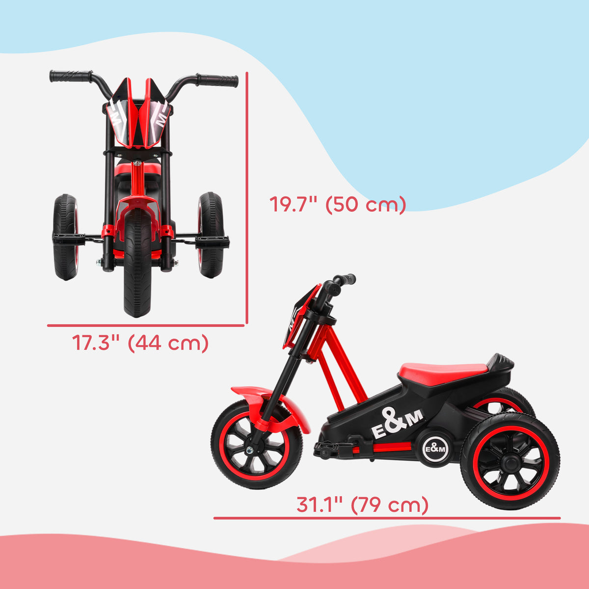 Kids Tricycle, Toddler Trike with Pedal for Indoor Outdoor Use, 3 Wheel Trike for Ages 18 to 36 Months Boys Girls-Toys & Games > Baby & Toddler Toys > Riding & Rocking Toys > Tricycles for Kids-DECOROLALA
