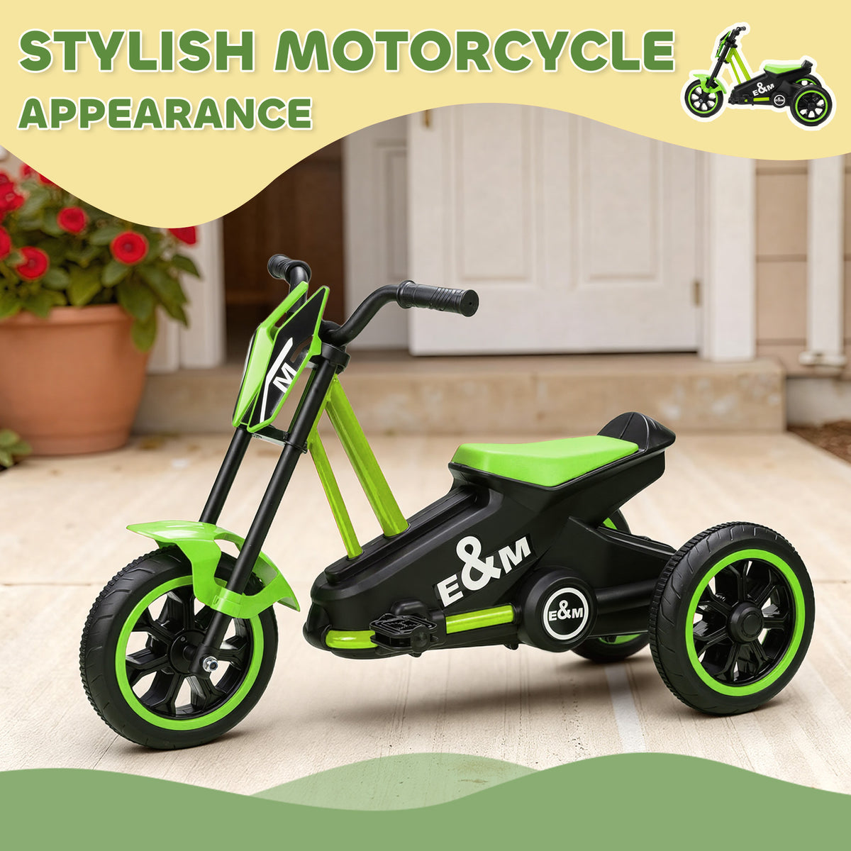 Kids Tricycle, Toddler Trike with Pedal for Indoor Outdoor Use, 3 Wheel Trike for Ages 18 to 36 Months Boys Girls-Toys & Games > Baby & Toddler Toys > Riding & Rocking Toys > Tricycles for Kids-DECOROLALA
